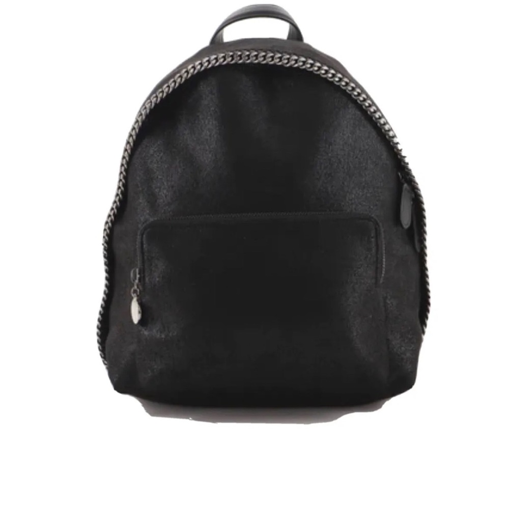 Stella McCartney Falabella Front Zip Backpack Shaggy Deer Mini Black